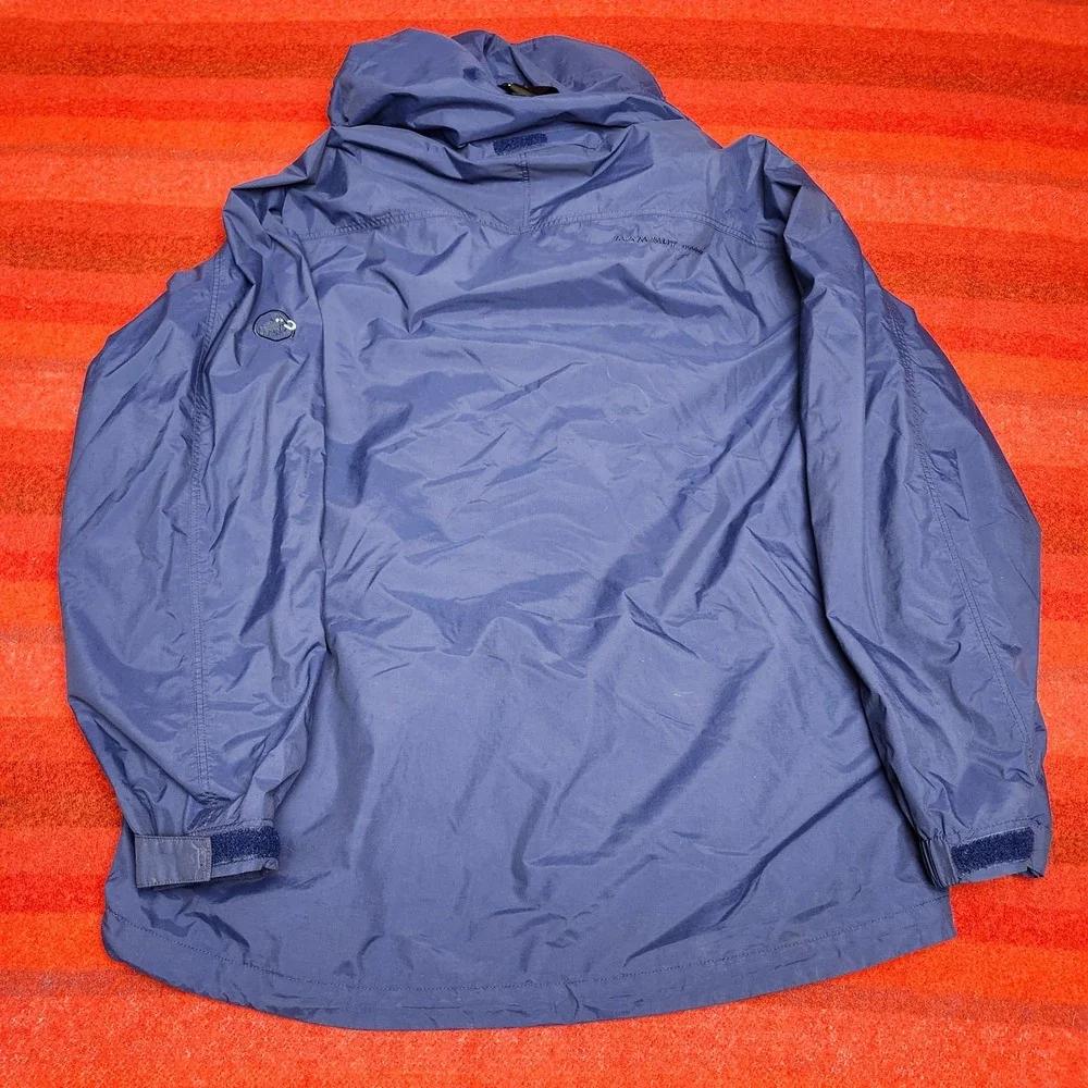Y2K Mammut Gorpcore Technical Rain Jacket Navy Blue Mens Size L Waterproof